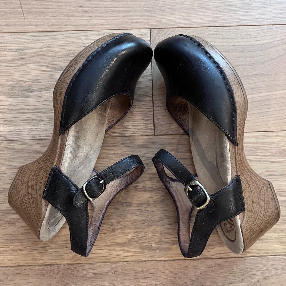 Dansko Dark Brown Leather Clog Mary Janes